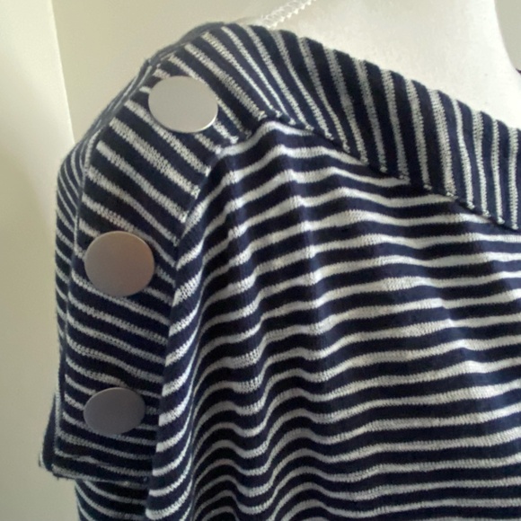 Jones New York Cotton Blend Boatneck Sleeveless Nautical Coastal Knit Top-Sz-L - Picture 6 of 16